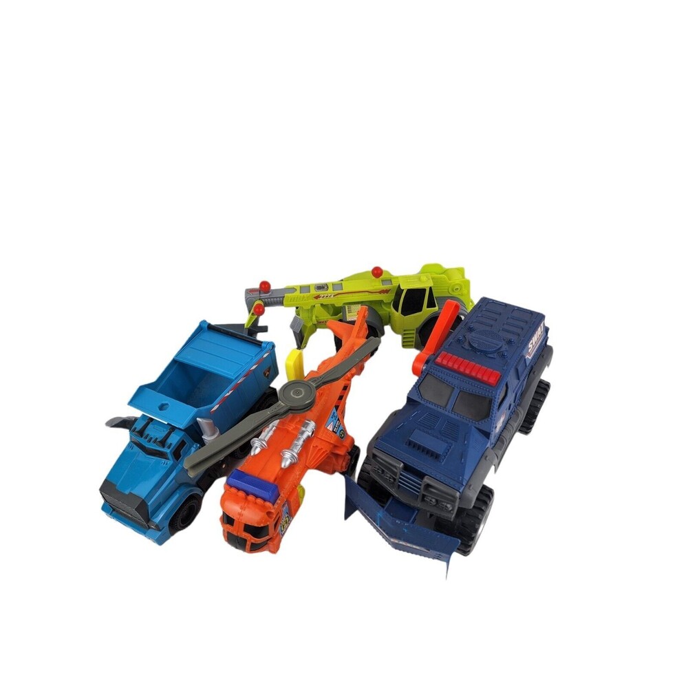 Matchbox Power Shift Truck & Helicopter and Action Dump Truck/Forklift Lot of 4
